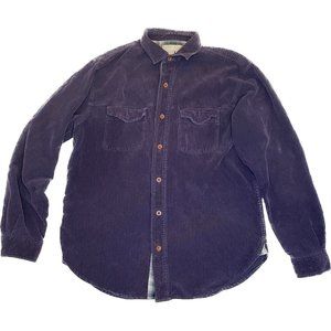 The Territory Ahead Men's Silk/Cotton Corduroy Button Down Shirt Purple M